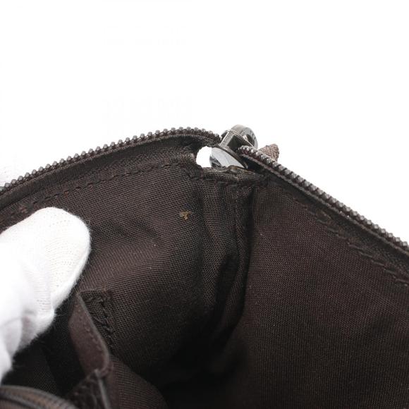 Gucci GG Pattern Handbag Nylon Leather Brown - Picture 8 of 10